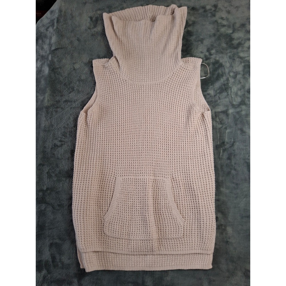 Two by Vince Camuto Cowl Neck Waffle Knit Sweater Vest Blush Pink Medium